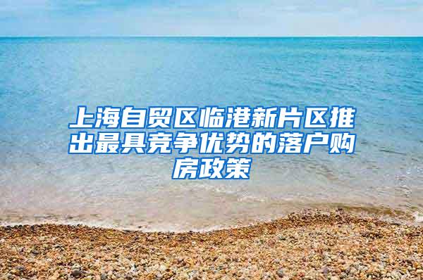 上海自贸区临港新片区推出最具竞争优势的落户购房政策