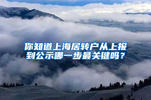 你知道上海居转户从上报到公示哪一步最关键吗？