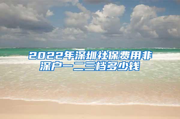 2022年深圳社保费用非深户一二三档多少钱