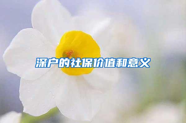 深户的社保价值和意义