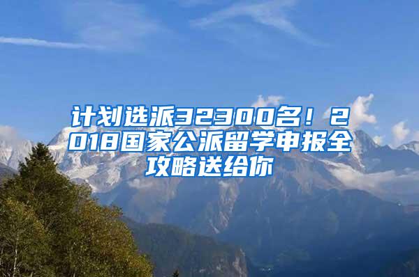 计划选派32300名！2018国家公派留学申报全攻略送给你