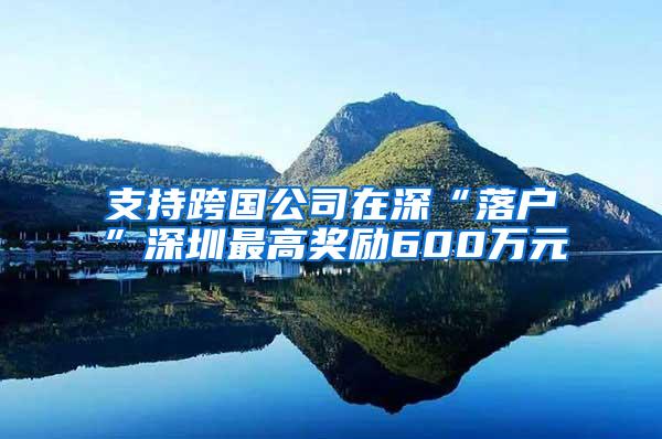 支持跨国公司在深“落户”深圳最高奖励600万元