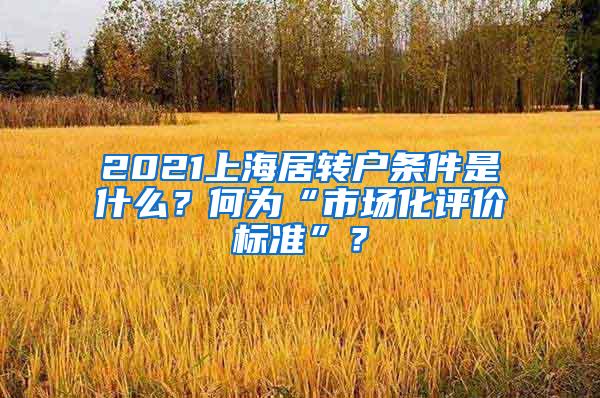 2021上海居转户条件是什么？何为“市场化评价标准”？