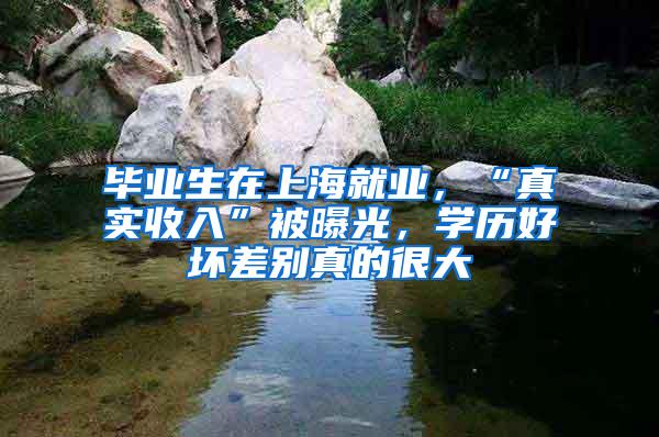 毕业生在上海就业，“真实收入”被曝光，学历好坏差别真的很大