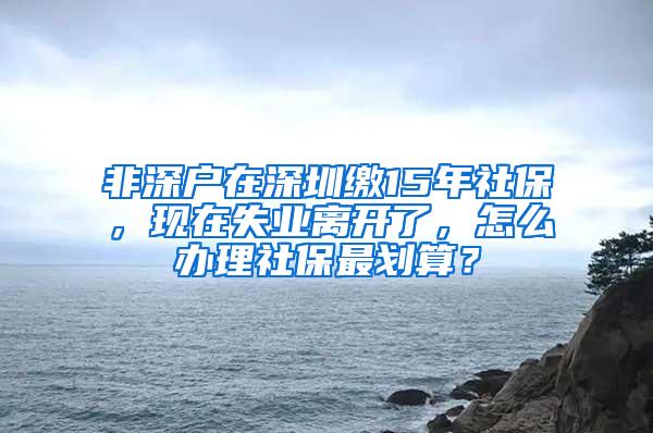 非深户在深圳缴15年社保，现在失业离开了，怎么办理社保最划算？