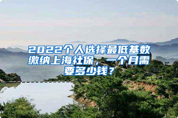 2022个人选择最低基数缴纳上海社保，一个月需要多少钱？