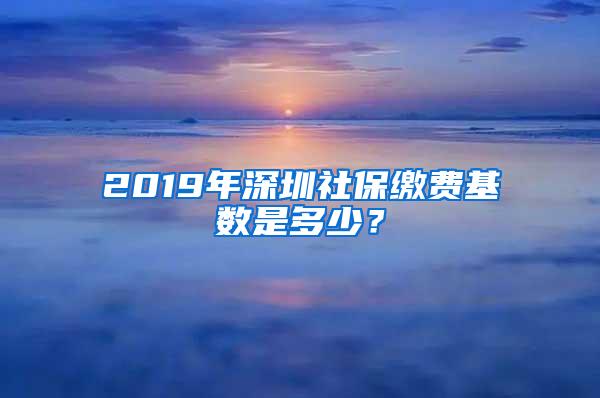 2019年深圳社保缴费基数是多少？