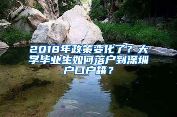 2018年政策变化了？大学毕业生如何落户到深圳户口户籍？