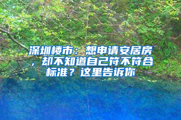 深圳楼市：想申请安居房，却不知道自己符不符合标准？这里告诉你