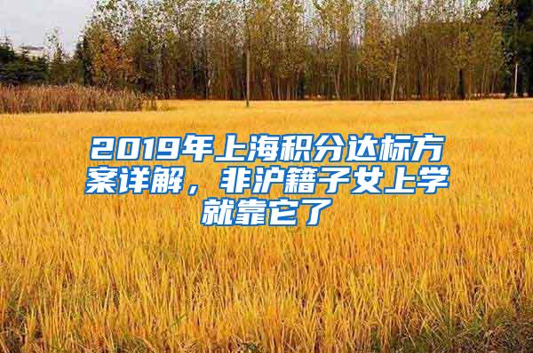 2019年上海积分达标方案详解，非沪籍子女上学就靠它了