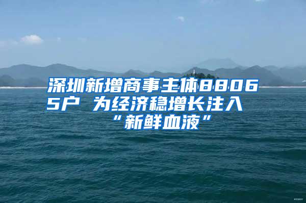 深圳新增商事主体88065户 为经济稳增长注入“新鲜血液”