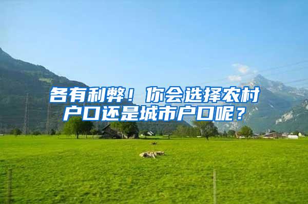 各有利弊！你会选择农村户口还是城市户口呢？