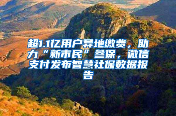 超1.1亿用户异地缴费，助力“新市民”参保，微信支付发布智慧社保数据报告