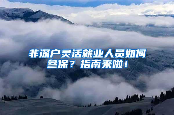 非深户灵活就业人员如何参保？指南来啦！