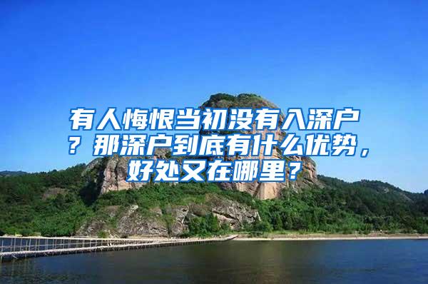 有人悔恨当初没有入深户？那深户到底有什么优势，好处又在哪里？