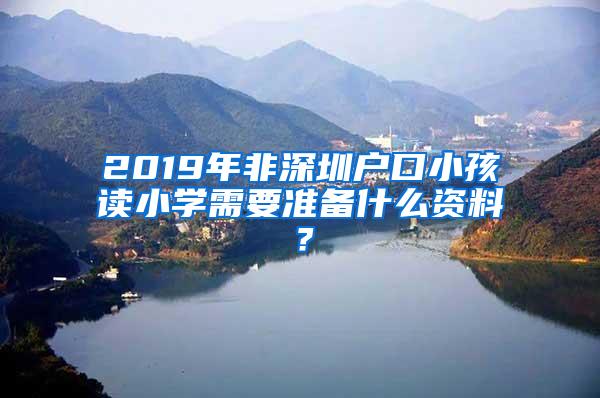 2019年非深圳户口小孩读小学需要准备什么资料？