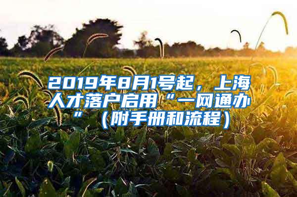 2019年8月1号起，上海人才落户启用“一网通办”（附手册和流程）