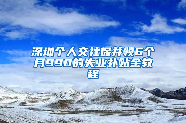 深圳个人交社保并领6个月990的失业补贴金教程