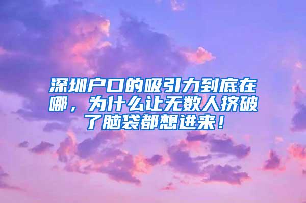 深圳户口的吸引力到底在哪，为什么让无数人挤破了脑袋都想进来！