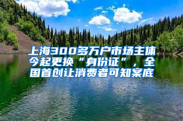 上海300多万户市场主体今起更换“身份证”，全国首创让消费者可知案底