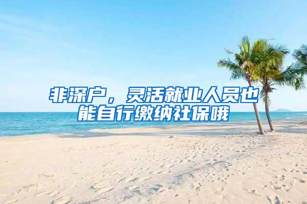 非深户，灵活就业人员也能自行缴纳社保哦