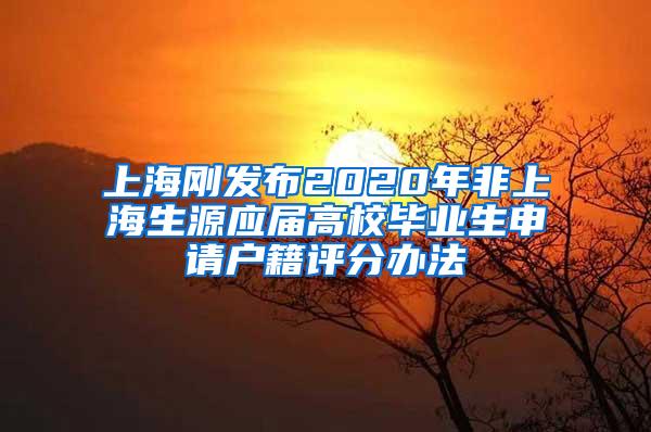 上海刚发布2020年非上海生源应届高校毕业生申请户籍评分办法