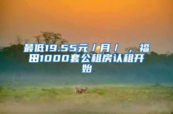 最低19.55元／月／㎡，福田1000套公租房认租开始