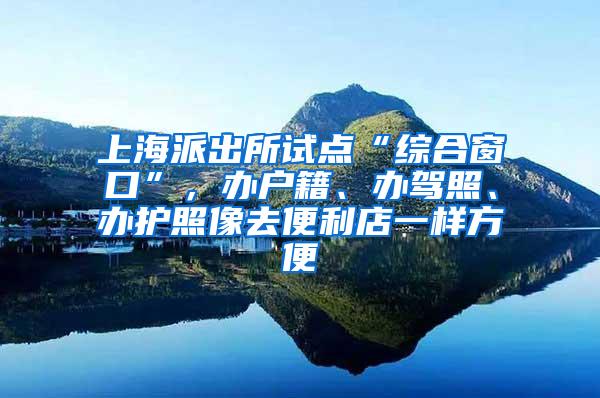 上海派出所试点“综合窗口”，办户籍、办驾照、办护照像去便利店一样方便