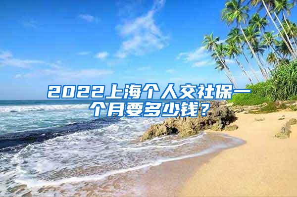 2022上海个人交社保一个月要多少钱？