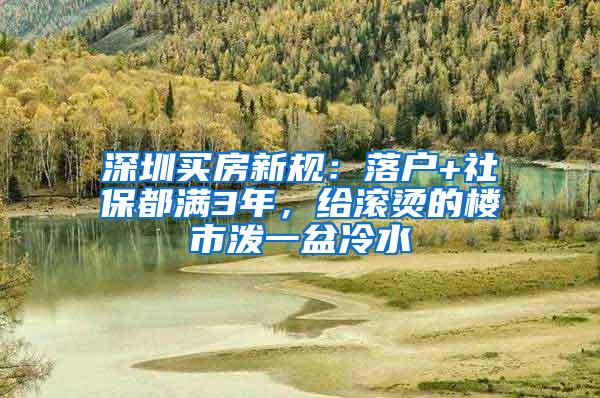 深圳买房新规：落户+社保都满3年，给滚烫的楼市泼一盆冷水