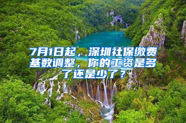 7月1日起，深圳社保缴费基数调整，你的工资是多了还是少了？