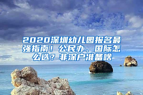 2020深圳幼儿园报名最强指南！公民办、国际怎么选？非深户准备啥