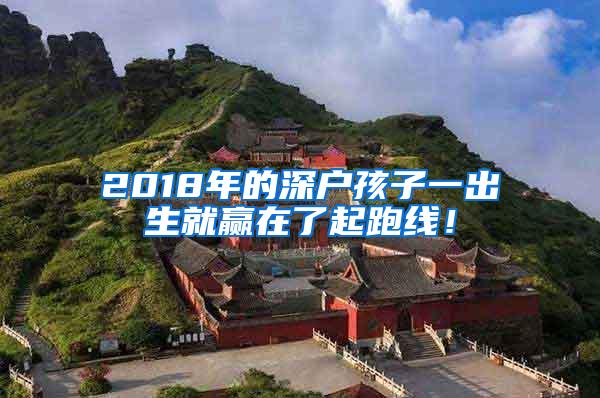 2018年的深户孩子一出生就赢在了起跑线！