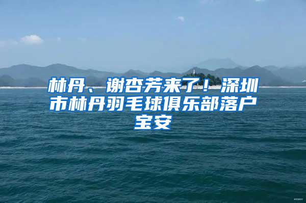 林丹、谢杏芳来了！深圳市林丹羽毛球俱乐部落户宝安