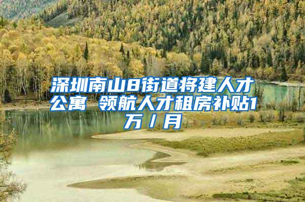 深圳南山8街道将建人才公寓 领航人才租房补贴1万／月