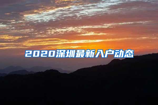 2020深圳最新入户动态