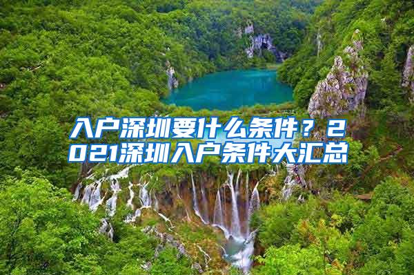 入户深圳要什么条件？2021深圳入户条件大汇总