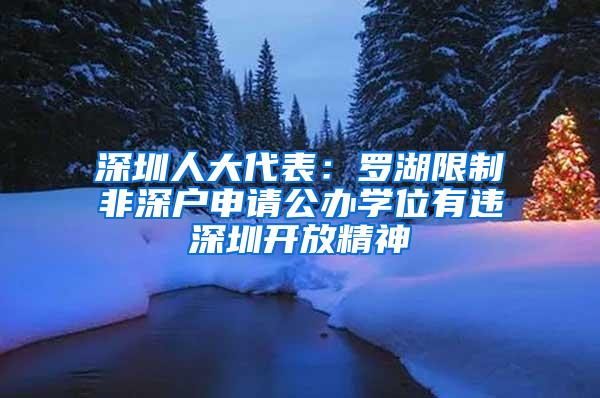 深圳人大代表：罗湖限制非深户申请公办学位有违深圳开放精神