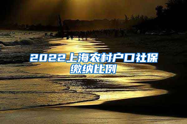 2022上海农村户口社保缴纳比例