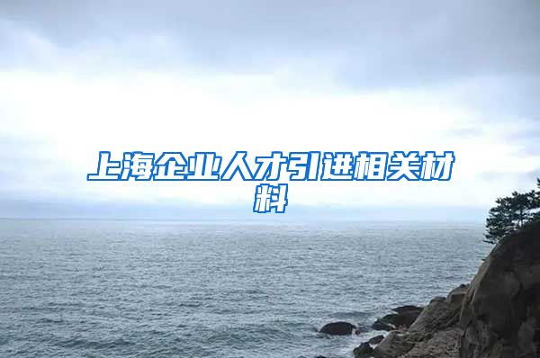 上海企业人才引进相关材料