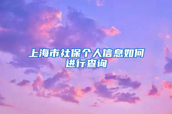 上海市社保个人信息如何进行查询