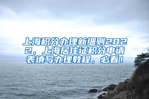 上海积分办理新细则2022，上海居住证积分申请表填写办理教程，必看！