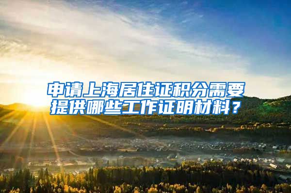 申请上海居住证积分需要提供哪些工作证明材料？