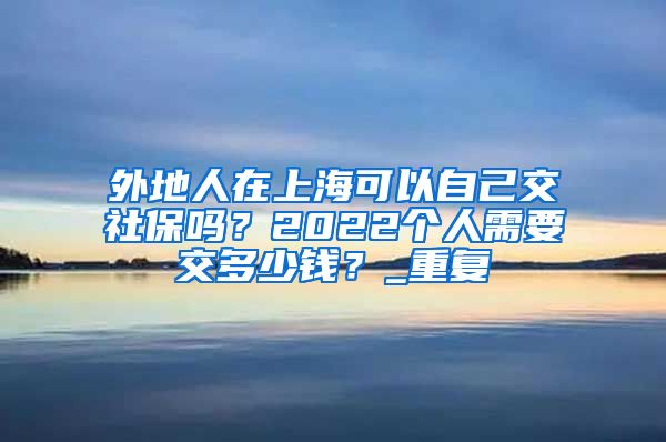 外地人在上海可以自己交社保吗？2022个人需要交多少钱？_重复