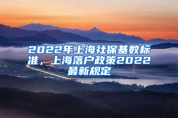 2022年上海社保基数标准，上海落户政策2022最新规定