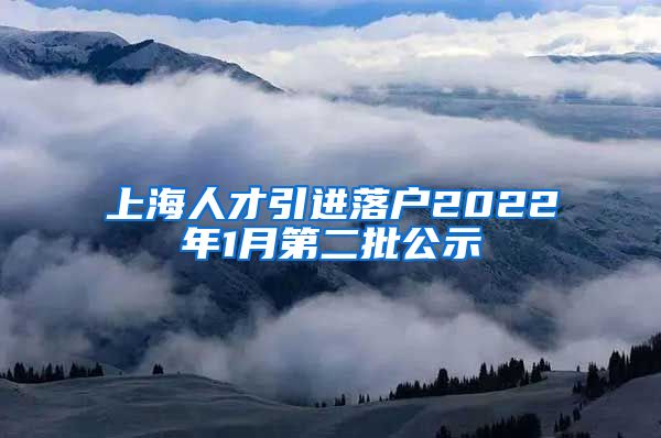 上海人才引进落户2022年1月第二批公示