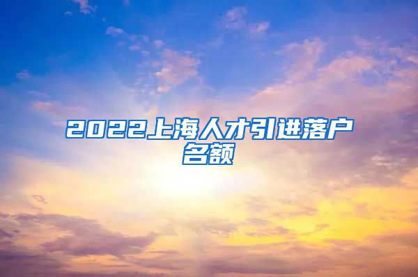 2022上海人才引进落户名额