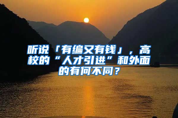 听说「有编又有钱」，高校的“人才引进”和外面的有何不同？