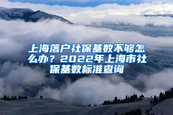 上海落户社保基数不够怎么办？2022年上海市社保基数标准查询