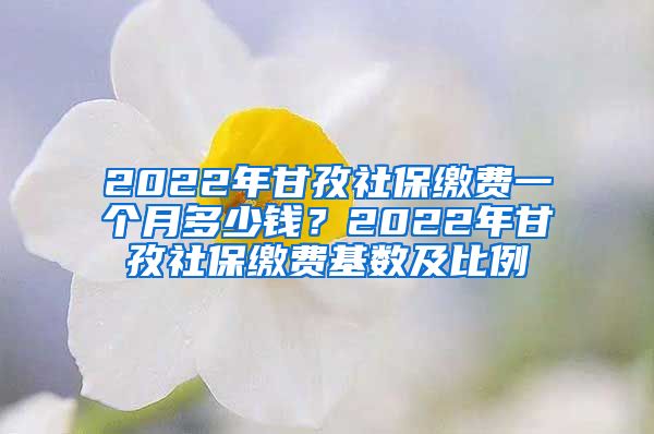 2022年甘孜社保缴费一个月多少钱？2022年甘孜社保缴费基数及比例